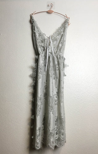 Fleur Chemise in Grey Full Lace - Nightingale Intimates